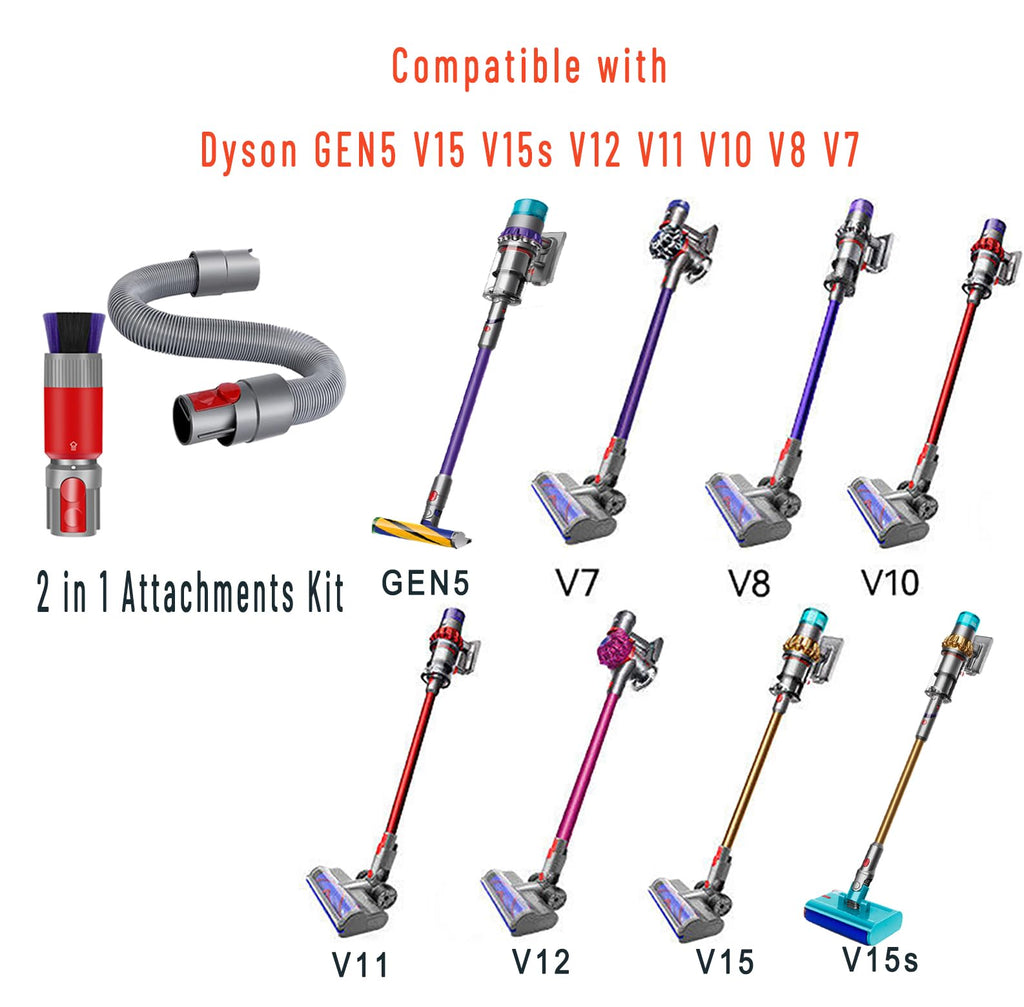 Scratch-free Dusting Brush & 63" Extension Hose for Dyson Vacuum