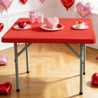 Card Table Covers Fitted Square Elastic Tablecloth, Red 34x34 in