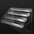 12" Acrylic Riser Display Stands - 4 Tier Clear Acrylic Display Shelf, Double Sided Usable, Makeup Organizer Perfume