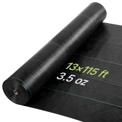 13x115FT 3.5oz Weed Barrier Fabric Heavy Duty, Landscape Fabric, Woven Weed Blocker Fabric, Garden Weed Fabric, Weed
