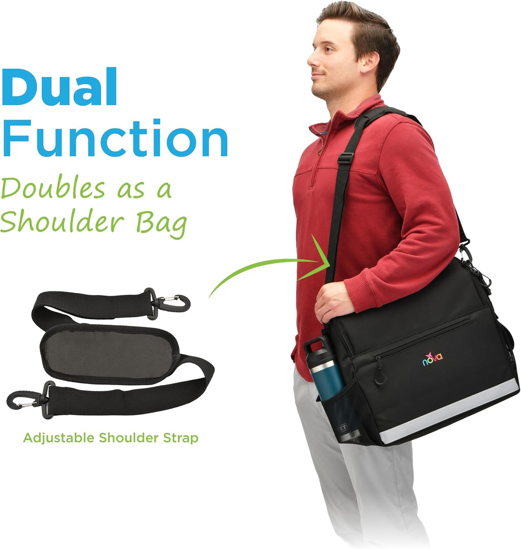 Deluxe Wheelchair Bag – Large Storage Backpack for Manual & Electric Wheelchairs, Hangs Securely on Chair Back
