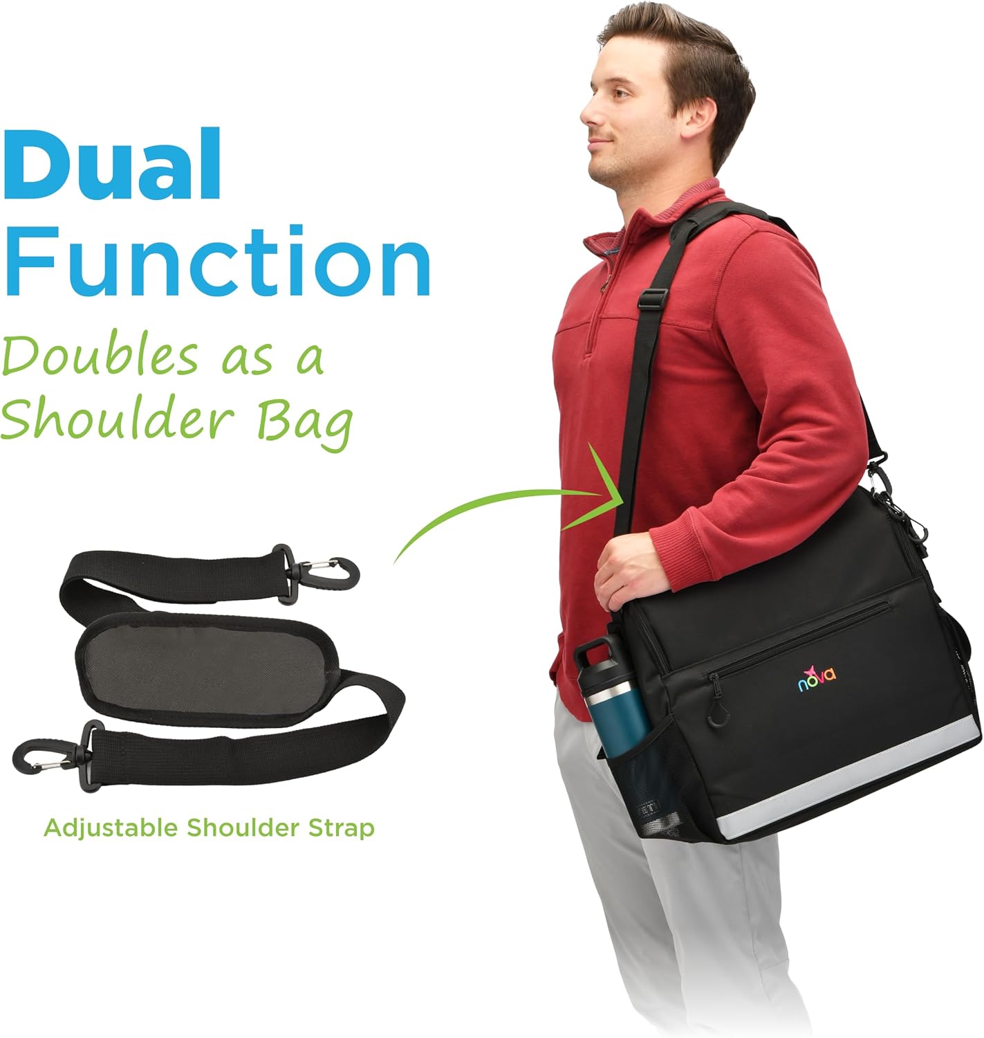 Deluxe Wheelchair Bag – Large Storage Backpack for Manual & Electric Wheelchairs, Hangs Securely on Chair Back