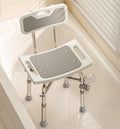 Shower Chair with Back for Elderly and Disabled, Shower Seat Bench Stool, Adjustable Height, 350 lbs Capacity
