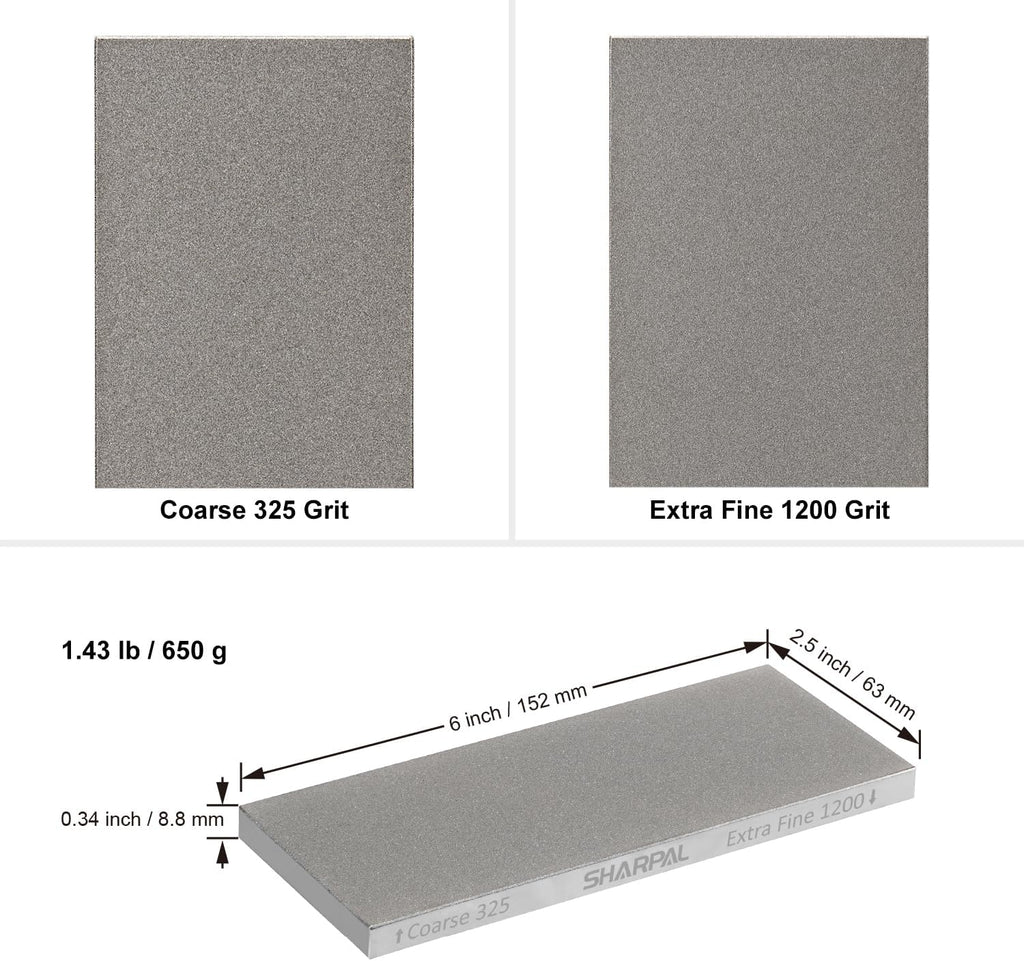 156N Double-sided Diamond Sharpening Stone, 6 in. x 2.5 in. | Coarse 325 / Extra Fine 1200 Grit, Storage Case with