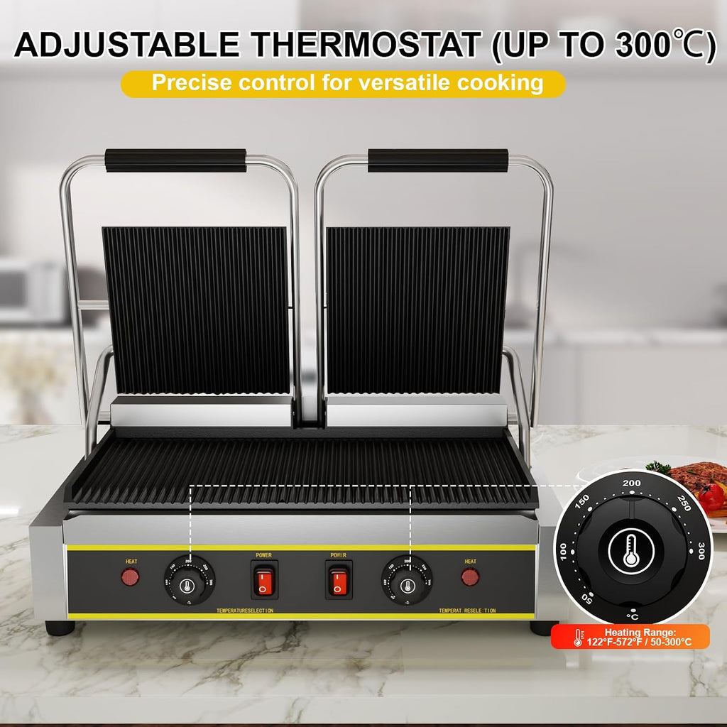 Commercial Panini Press Grill, 3600W Electric Sandwich Panini Maker