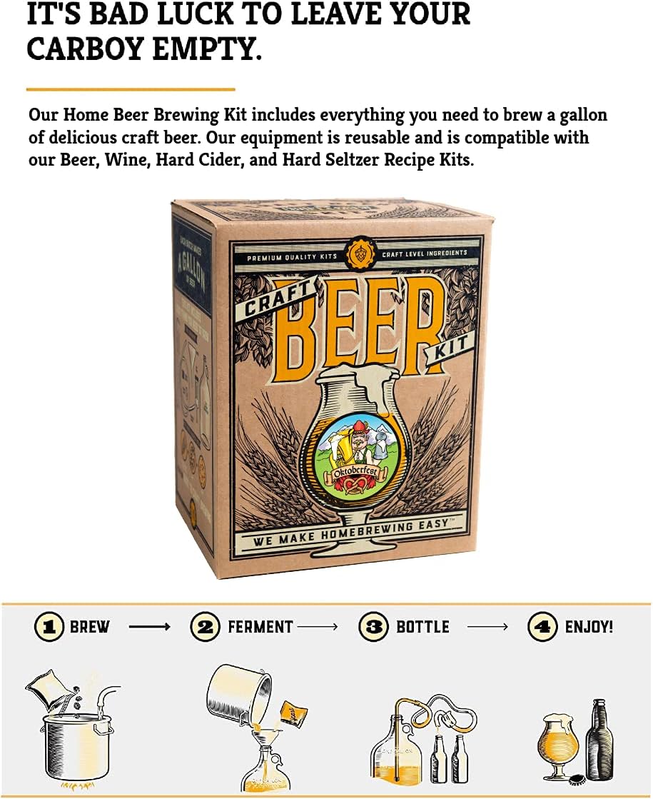 Oktoberfest Ale - Beer Making Kit - Make Your Own Craft Beer - Complete Equipment and Supplies - Starter Home Brewing