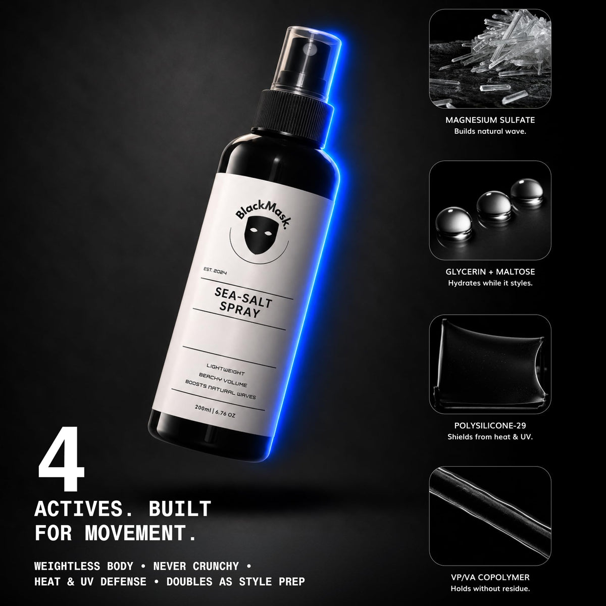 Sea Salt Spray for Men, Beach Waves Texturizing Spray, 6.76 Fl Oz