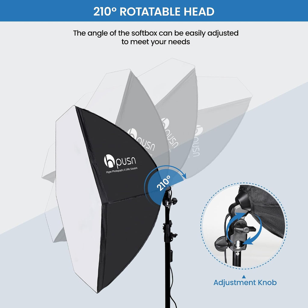 Softbox Photography Lighting Kit, 30"X30" Softbox Lighting Kit, 2pcs E27 Socket 5400K LED Bulb, Photo Studio Light
