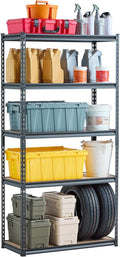 Storage Shelves, 2000 lbs, 5 Tier Garage Storage Shelving, 16" D x 36" W x 71.4" H Adjustable Metal Shelves for