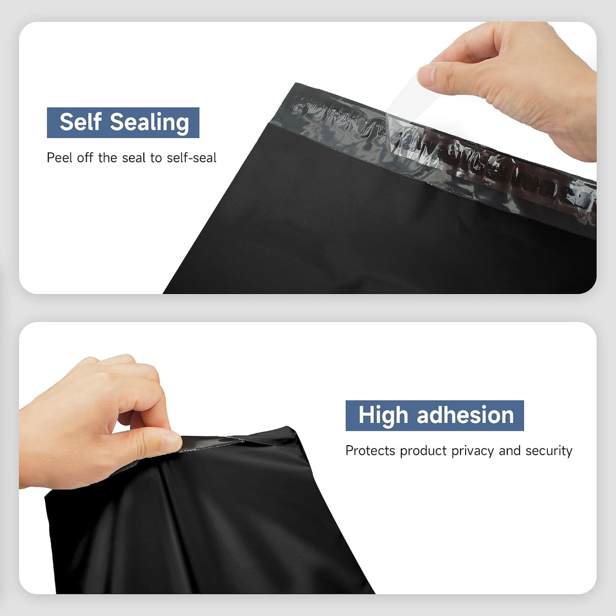 Black Poly Mailers 10x13 in, Shipping Bags, 200 Pcs