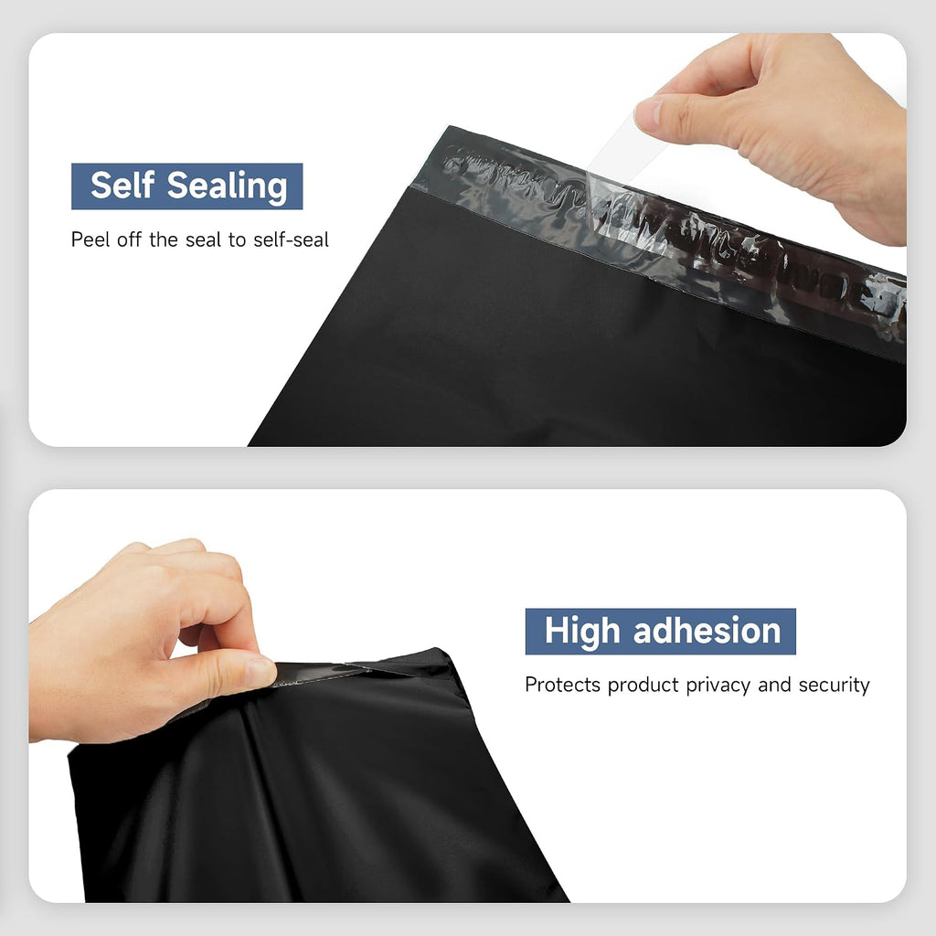 Black Poly Mailers 10x13 in, Shipping Bags, 100 Pcs | Shipping bags for clothes and mailing envelopes for packing