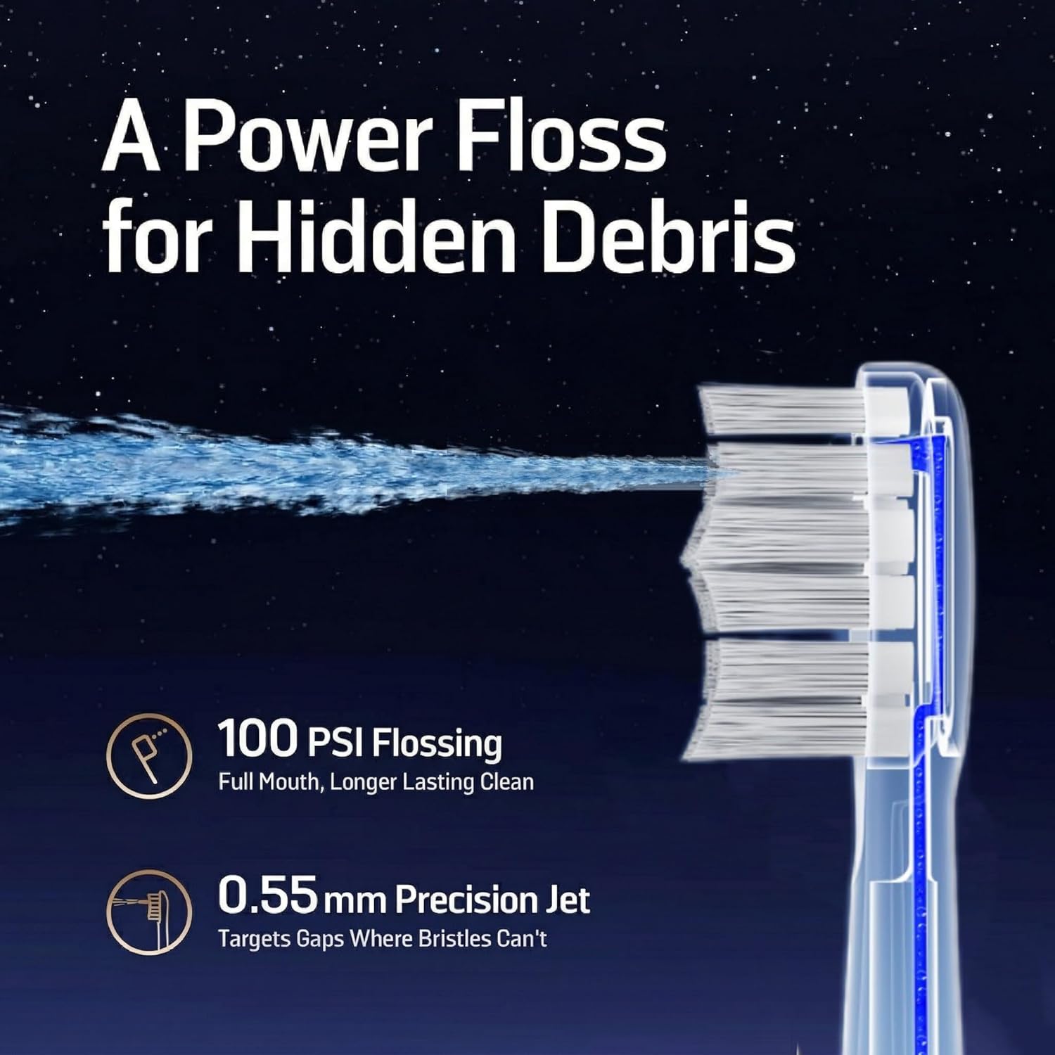 Electric Toothbrush with Water Flosser Combo, 3-in-1 Sonic Flossing Electric Toothbrush for Travel & Home, 330ml