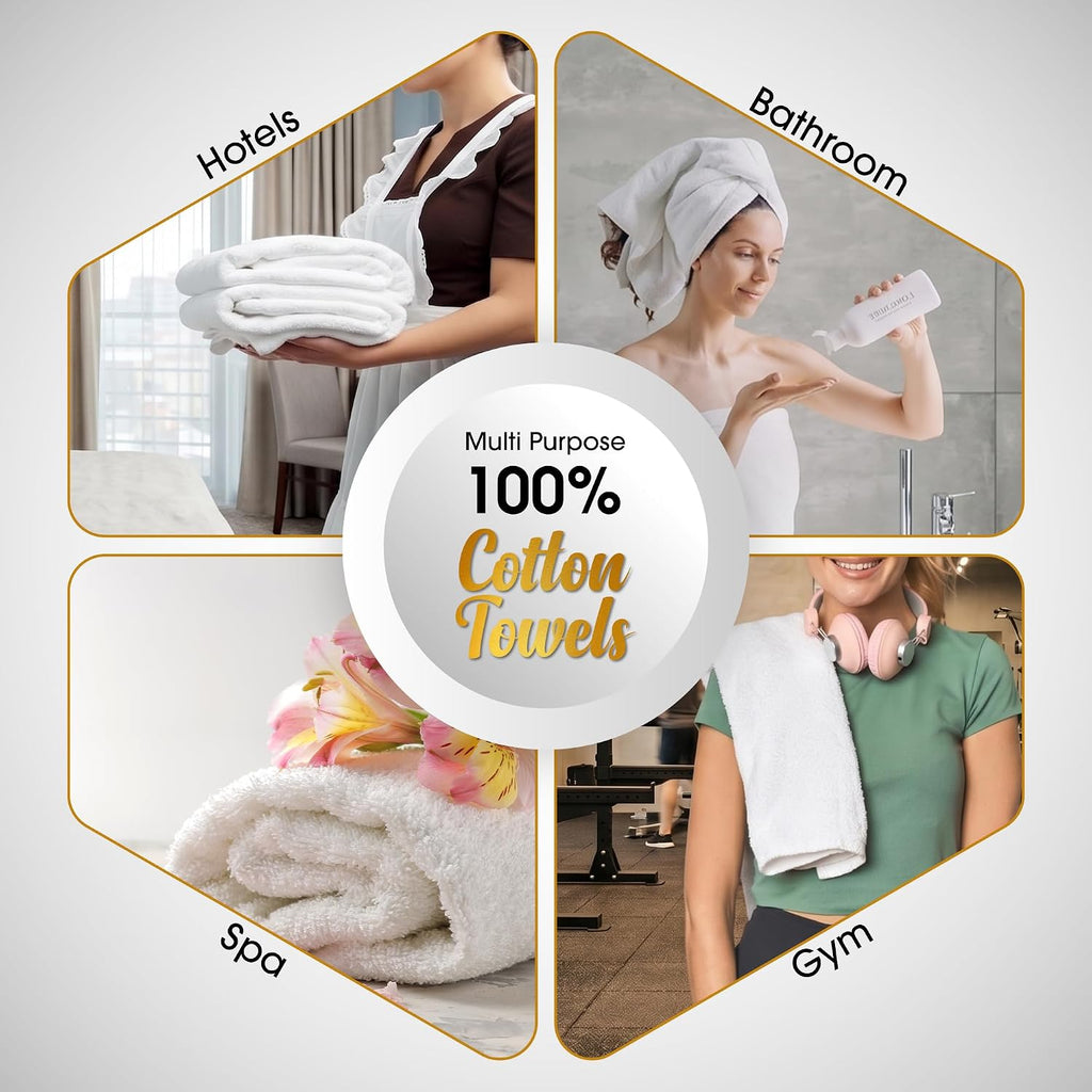 100% Cotton Washcloths 12x12 Inches, 600 GSM, Soft & Absorbent, Durable, Set of 5, Yellow