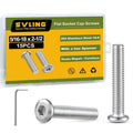 5/16-18 x 2-1/2" Bolt, 15PCS Flat Head Hex Socket Cap Screws Bolts, 304 Stainless Steel 18-8, Fully Threaded, with Hex Spanner