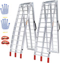 Aluminum Folding Loading Ramps, 1800 lbs Capacity Truck Ramps for Pickup Trucks Bed, Trailers Ramp with Load Straps