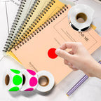 1 Inch 10 Colored Dot Stickers, 5000PCS Round Sticker Label Dots