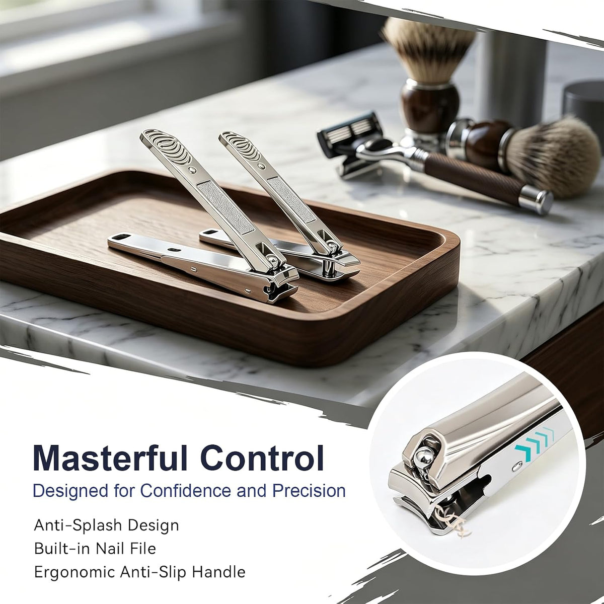 9 in 1 Professional Manicure Kit with Magnetic Leather Case,Black