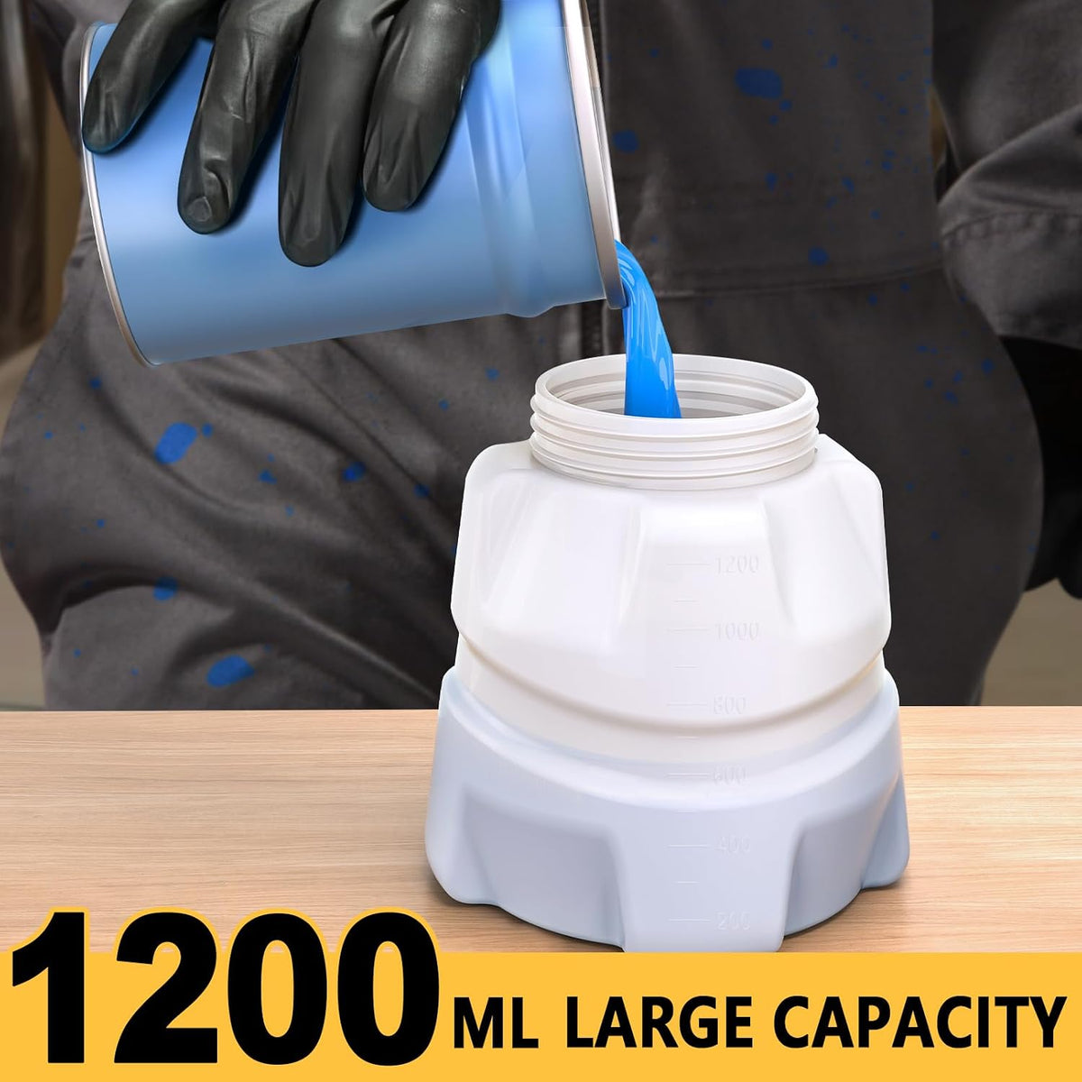 350W Cordless Paint Sprayer for Dewalt 20V Battery, HVLP Spray Gun with Brushless Motor & 4 Copper Nozzles, for