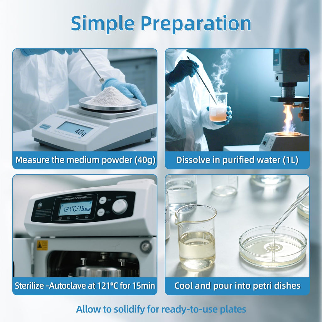 LB Agar Medium Powder, 250g/Bottle, Laboratory Grade with Tryptone, Yeast Paste, Sodium Chloride & Agar, Lysogeny