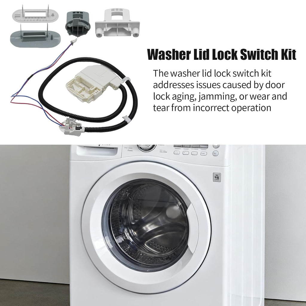 290D3070P002 Washer Lid Lock Switch Kit, Replacement for GE GTW220ACK1WW GTW220ACK2WW GTW220ACK3WW GTW220ACK4WW GTW220ACK5WW, Replaces WH08X37938