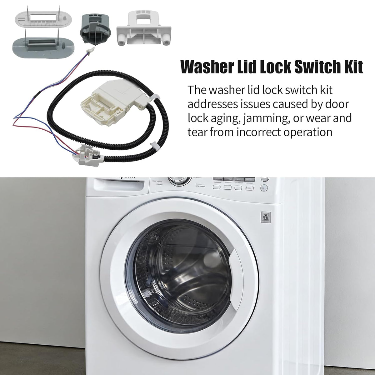 290D3070P002 Washer Lid Lock Switch Kit, Replacement for GE GTW220ACK1WW GTW220ACK2WW GTW220ACK3WW GTW220ACK4WW GTW220ACK5WW, Replaces WH08X37938