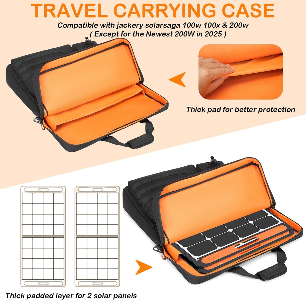 Tactical Solar Panel Carrying Bag Jackery SolarSaga 100W / 100X / 200W | Solar Panel Storage Bag with Protective