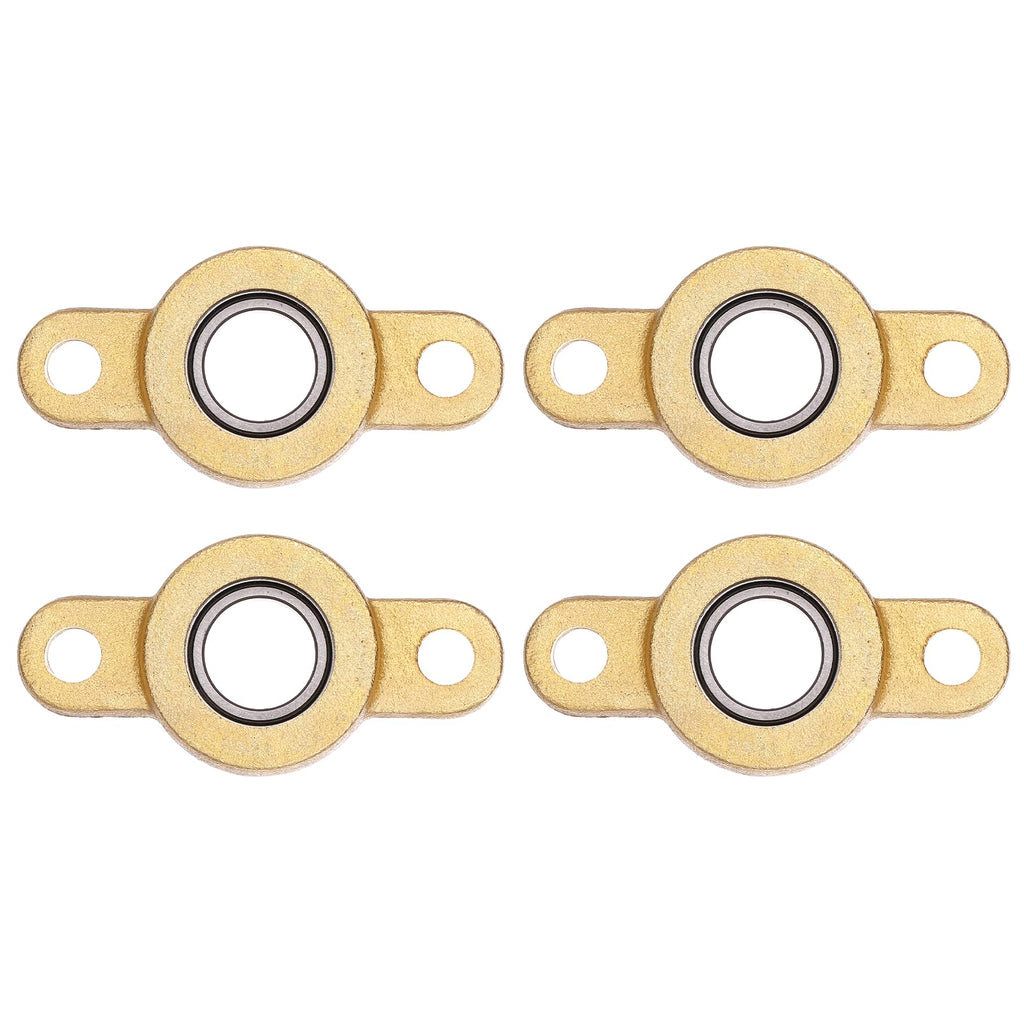 uxcell 4Pcs STF10 Pillow Block Bearings 10mm Bore, Copper Housing, ABEC 3