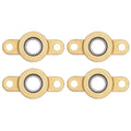 uxcell 4Pcs STF10 Pillow Block Bearings 10mm Bore, Copper Housing, ABEC 3