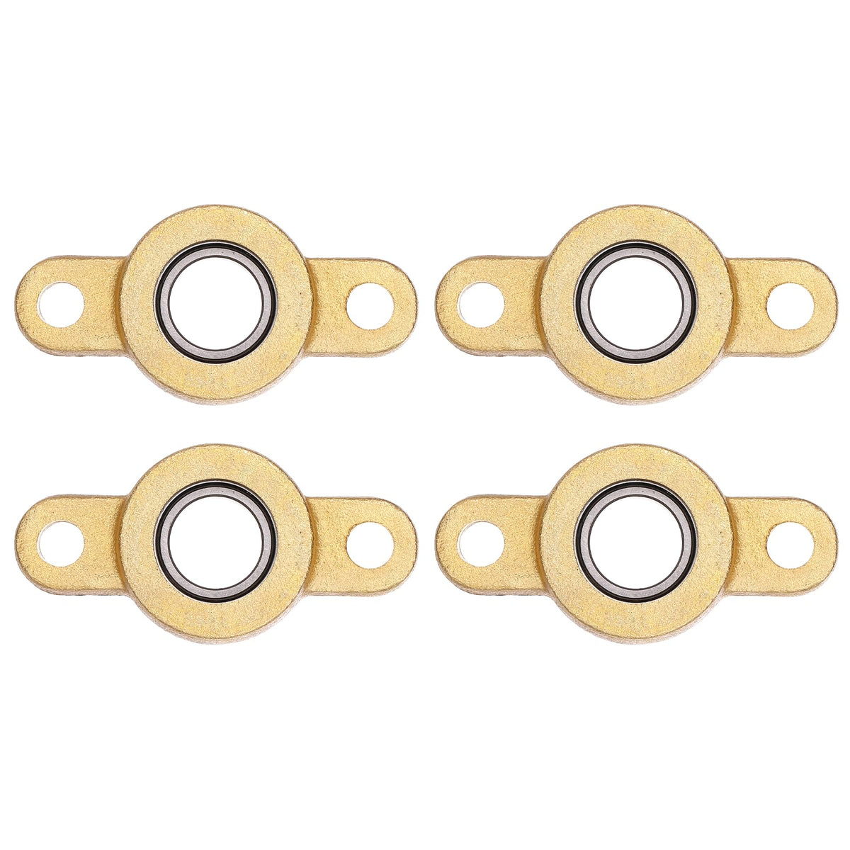 uxcell 4Pcs STF10 Pillow Block Bearings 10mm Bore, Copper Housing, ABEC 3