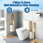 Disposable Toilet Brush Set, 2 Pack with 72 Refills & Wall Holder
