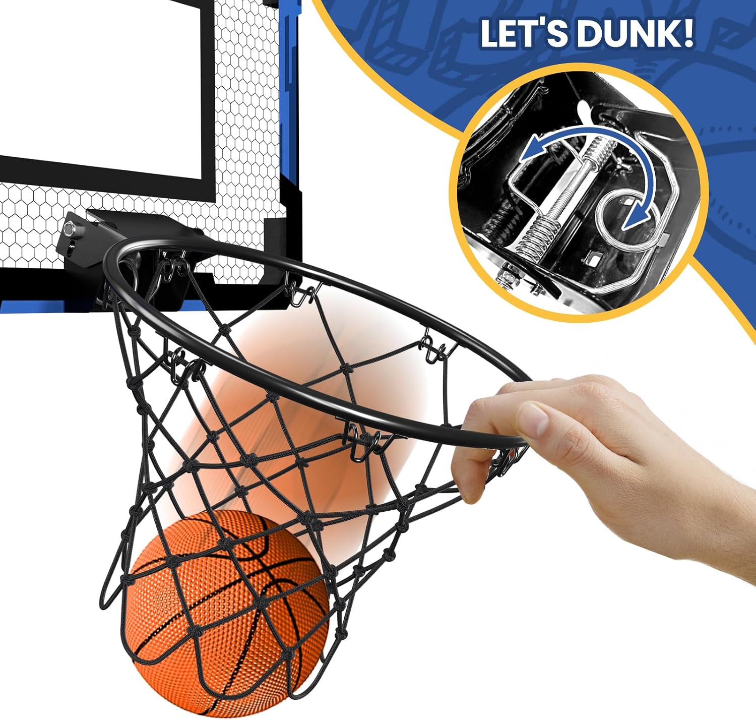 Mini Basketball Hoop | Over The Door Indoor, with 3 Balls/Inflator/Breakaway Rim, Basketball Toy Gifts for Kids and