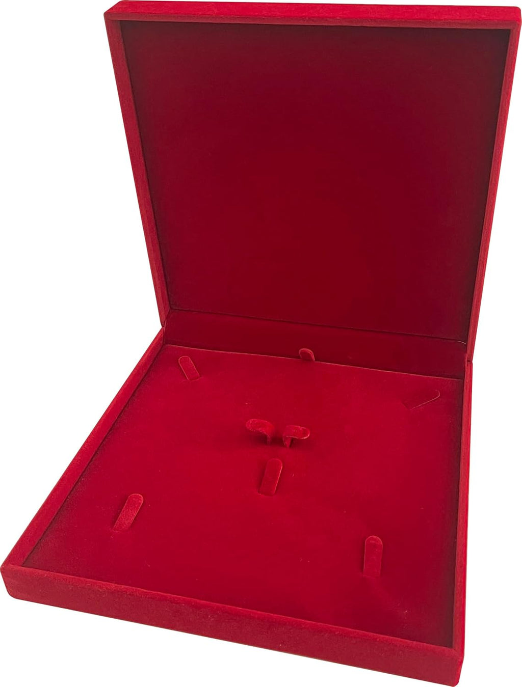 Premium Velvet Extra Large Necklace Earring Ring Bracelet Set Jewelry Gift Box (1, Red)