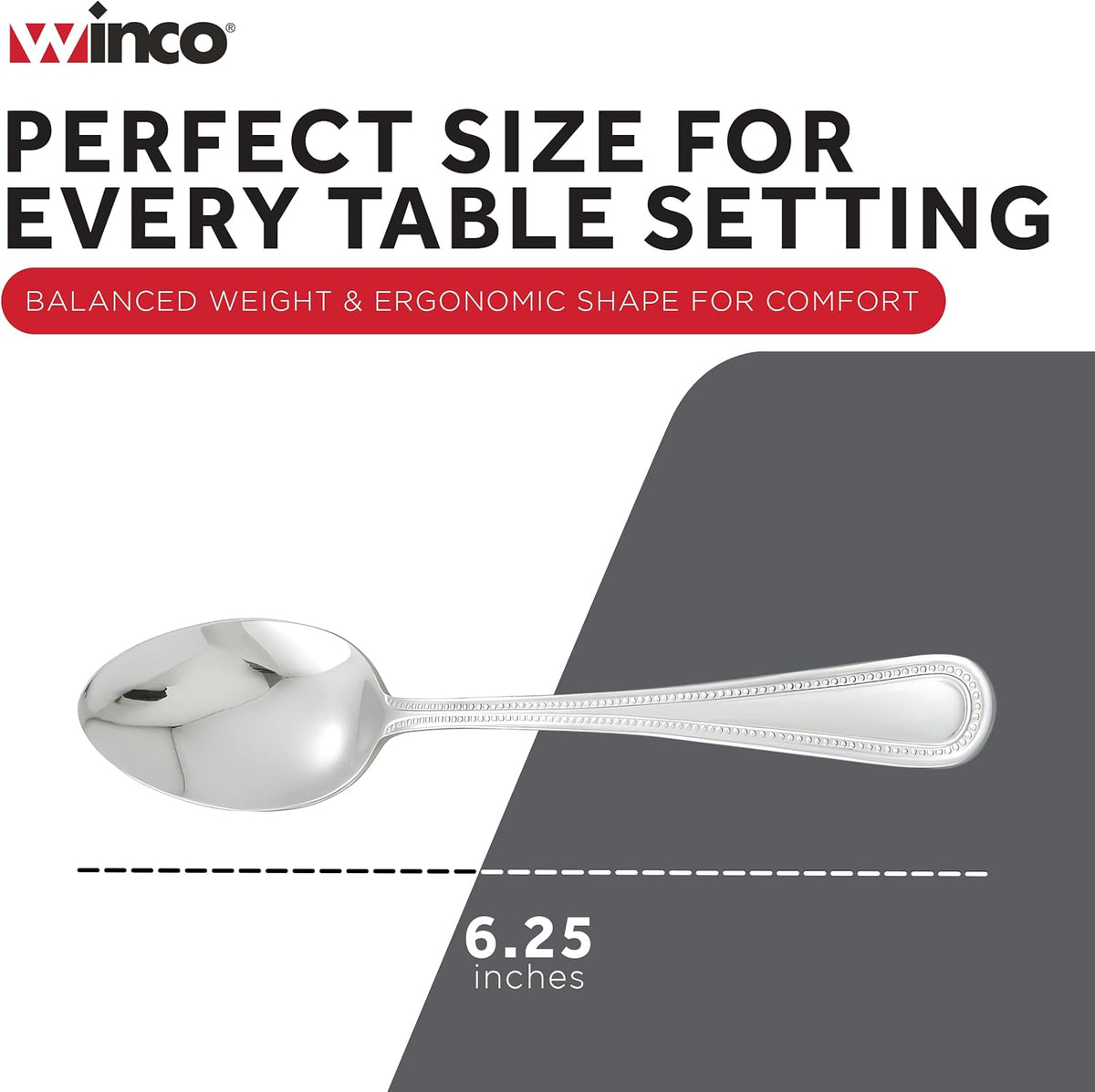 0005-01 Dots Mirror Finish S/S Teaspoon - Dozen