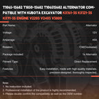 Otobaijeni 12V 45A T1065-15682 T1850-15680 T1850-15682 T106515682 Alternator Compatible with Kubota Tractor M5140F MX5100F Excavator KX161-3S KX121-3S KX91-3S Engine V2203 V2403 V3800 Replacement