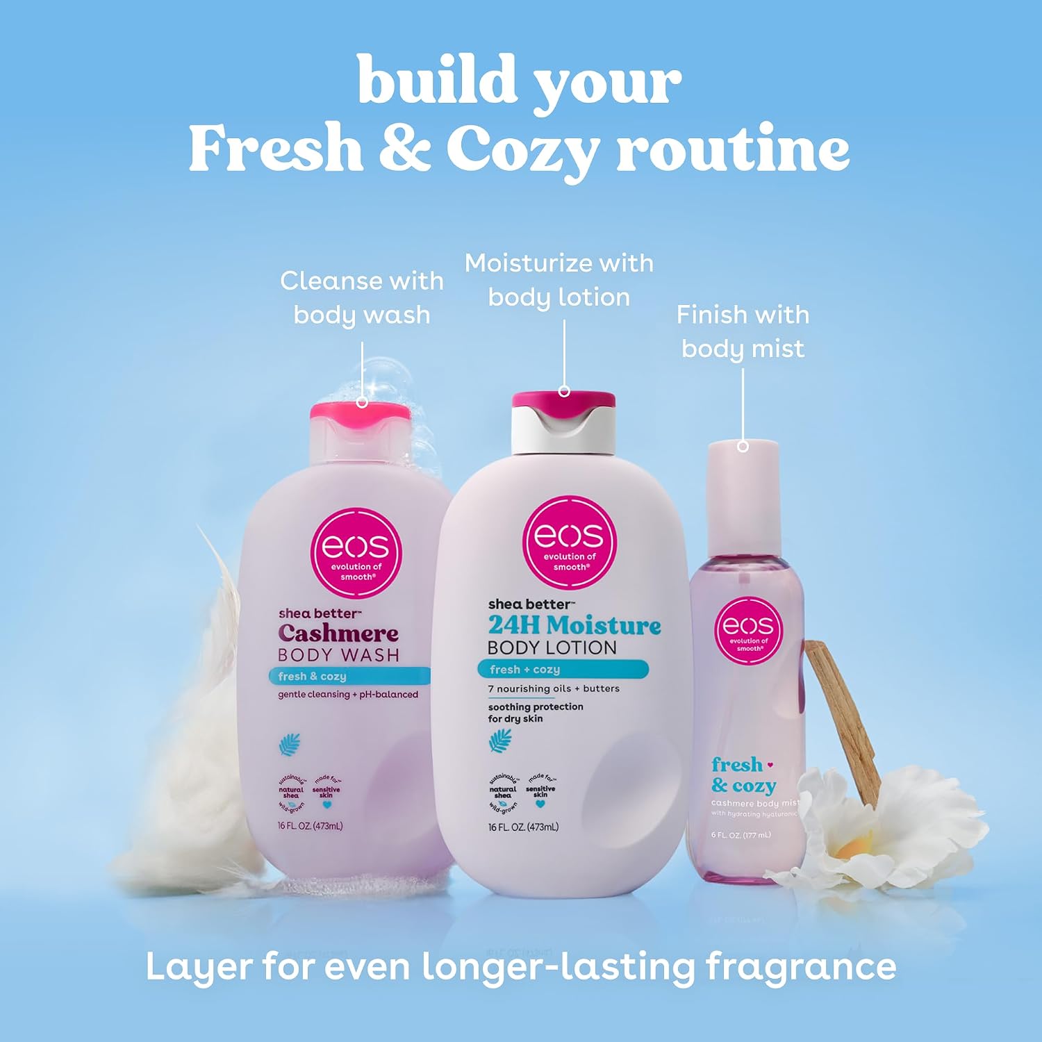Cashmere Body Mist, Fresh & Cozy, Body Spray for Women, Hair Mist, Moisturizing, Hyaluronic Acid, Glycerin, Vegan