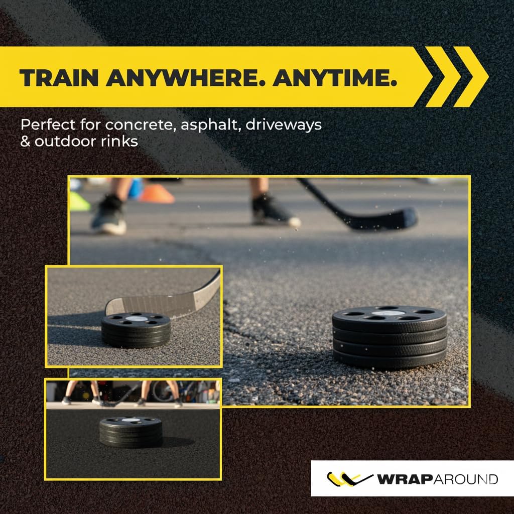 Puckaround Street & Roller Hockey Puck, Real Ice Feel | Durable for Stickhandling & Shooting – Hockey Game & Training