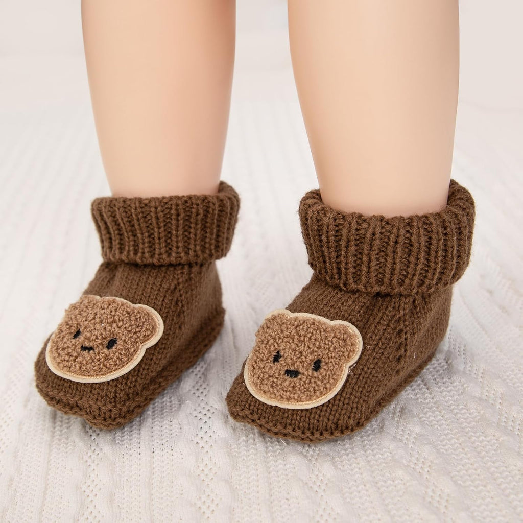 Baby Booties Newborn Walking Shoes Warm Crochet Knit Soft Socks for Infant Boy Girl