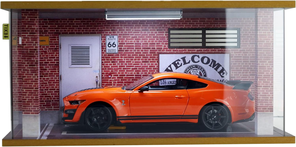 Display Case with Light for 1/18 Diecast Cars | Display Case for 1/18 Diecast Cars,Acrylic Display Case for 1/12