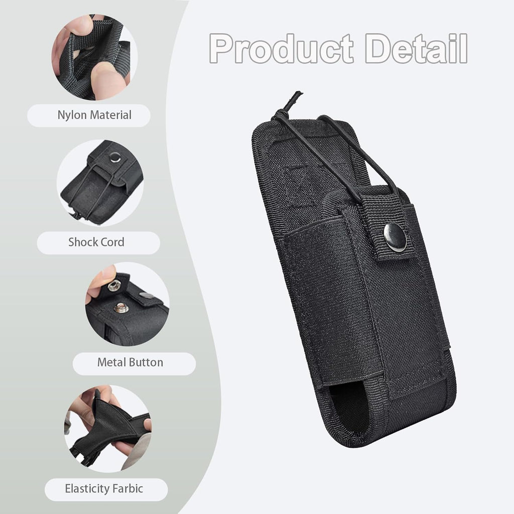 Radio Holster Molle Radio Pouch for Tactical Vest Duty Belt, Universal Two Way Radio Case Holder for Baofeng Kenwood