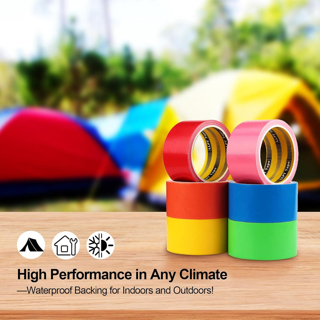 Rainbow Colored Duct Tape 12 Premium Pack 2" x 30 Ft Each