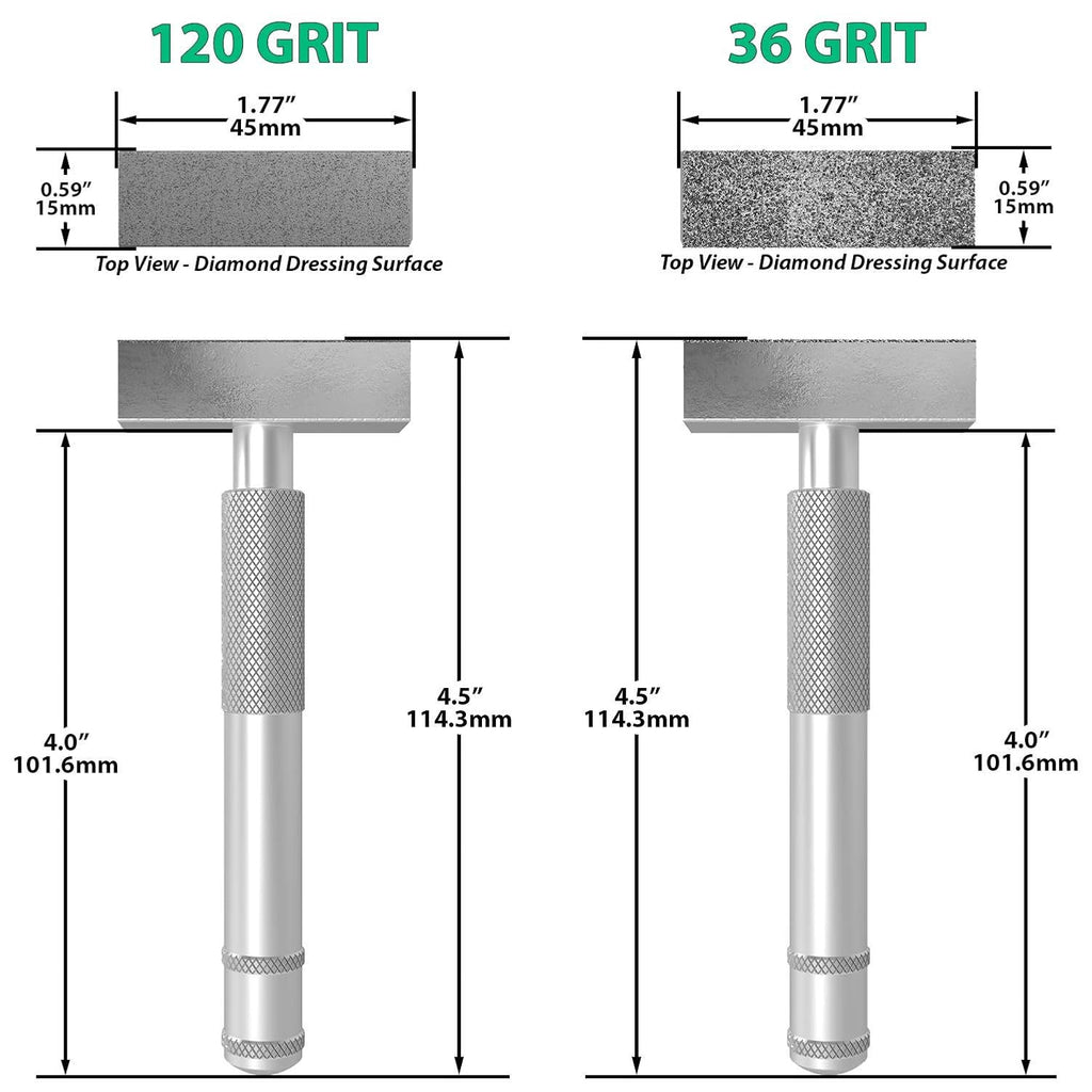 ATLIN Grinding Wheel Dressing Tool - 36 Grit & 120 Grit Diamond Dresser