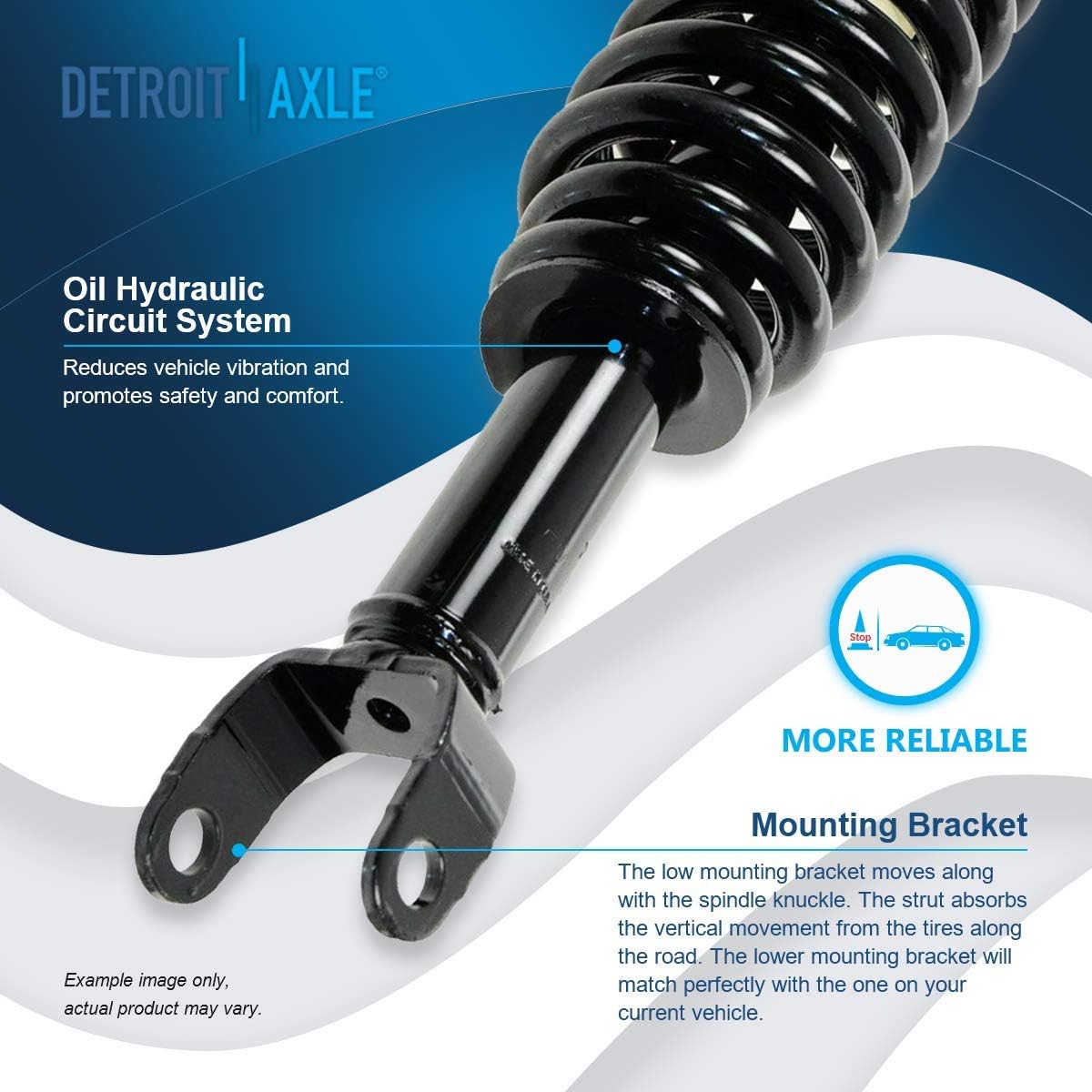 Detroit Axle - 4WD Pair Front Struts for 2005-2009 Dodge Dakota