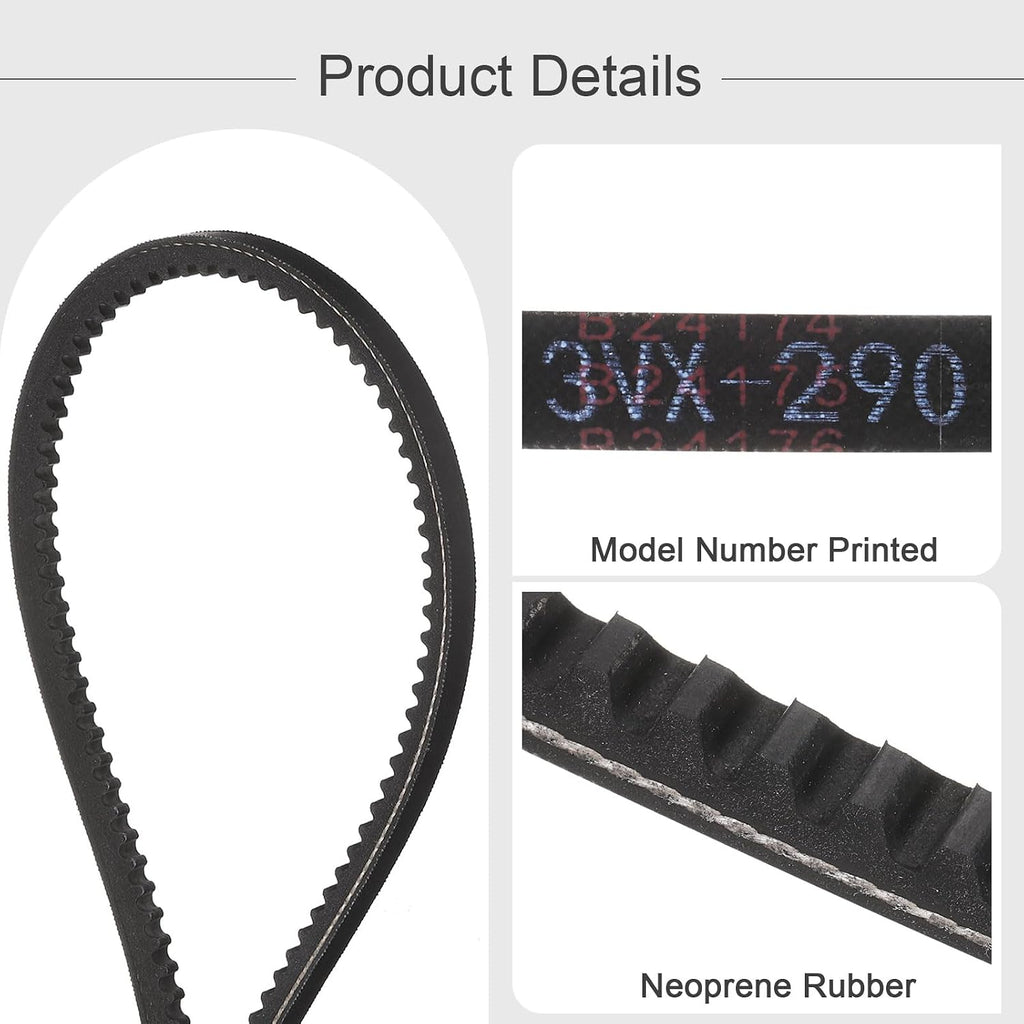 uxcell 3VX290 Rubber V-Belt, Raw Edge Cogged Industrial V Belt 29" Length x 0.38" Width x 0.32" Thickness