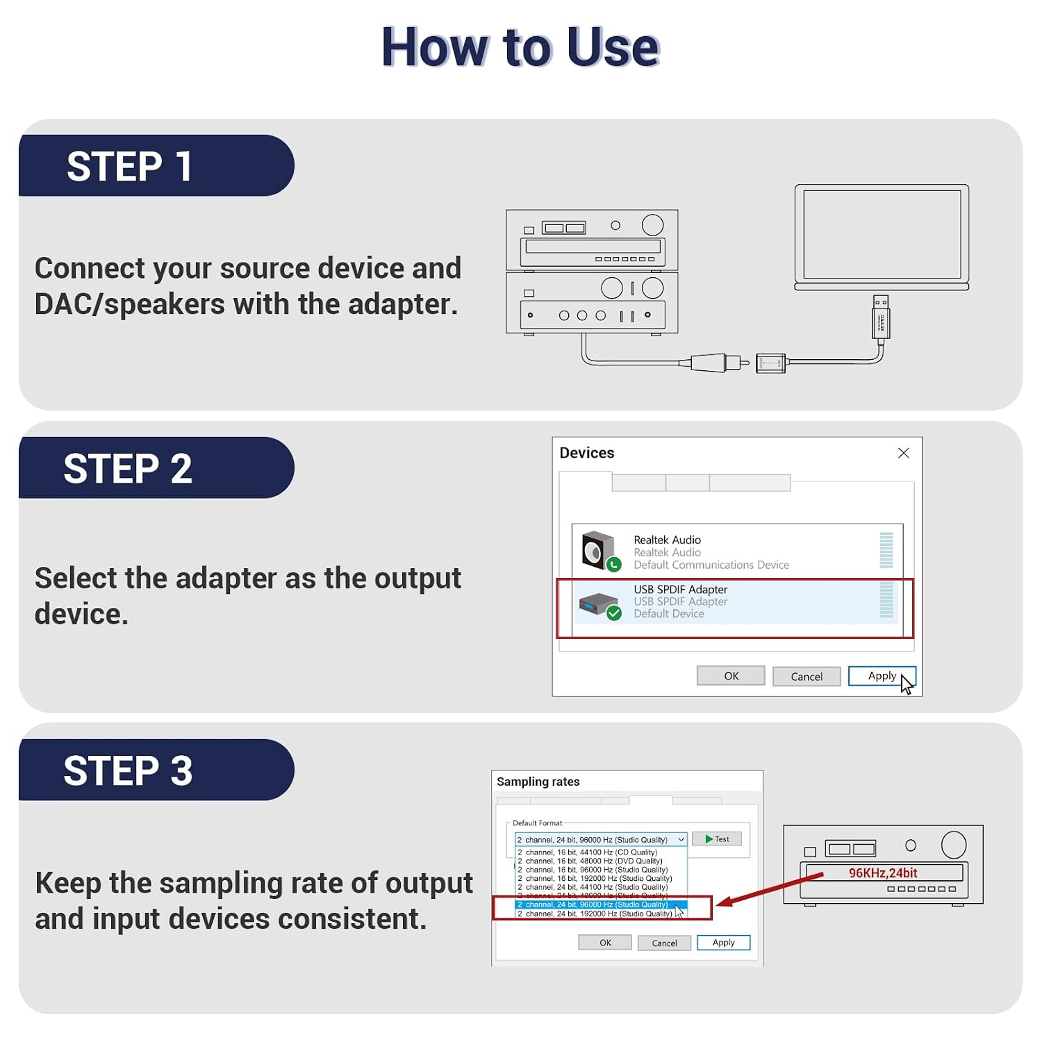 USB A to TOSLINK Optical Audio Adapter, Unidirectional USB Type A to SPDIF Digital Converter, S/PDIF Transmitter for