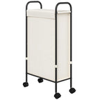 Slim Laundry Hamper with Lid & Wheels, 50L Rolling Laundry Basket