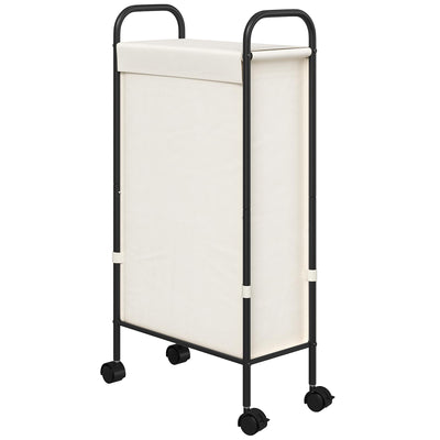 Slim Laundry Hamper with Lid & Wheels, 50L Rolling Laundry Basket