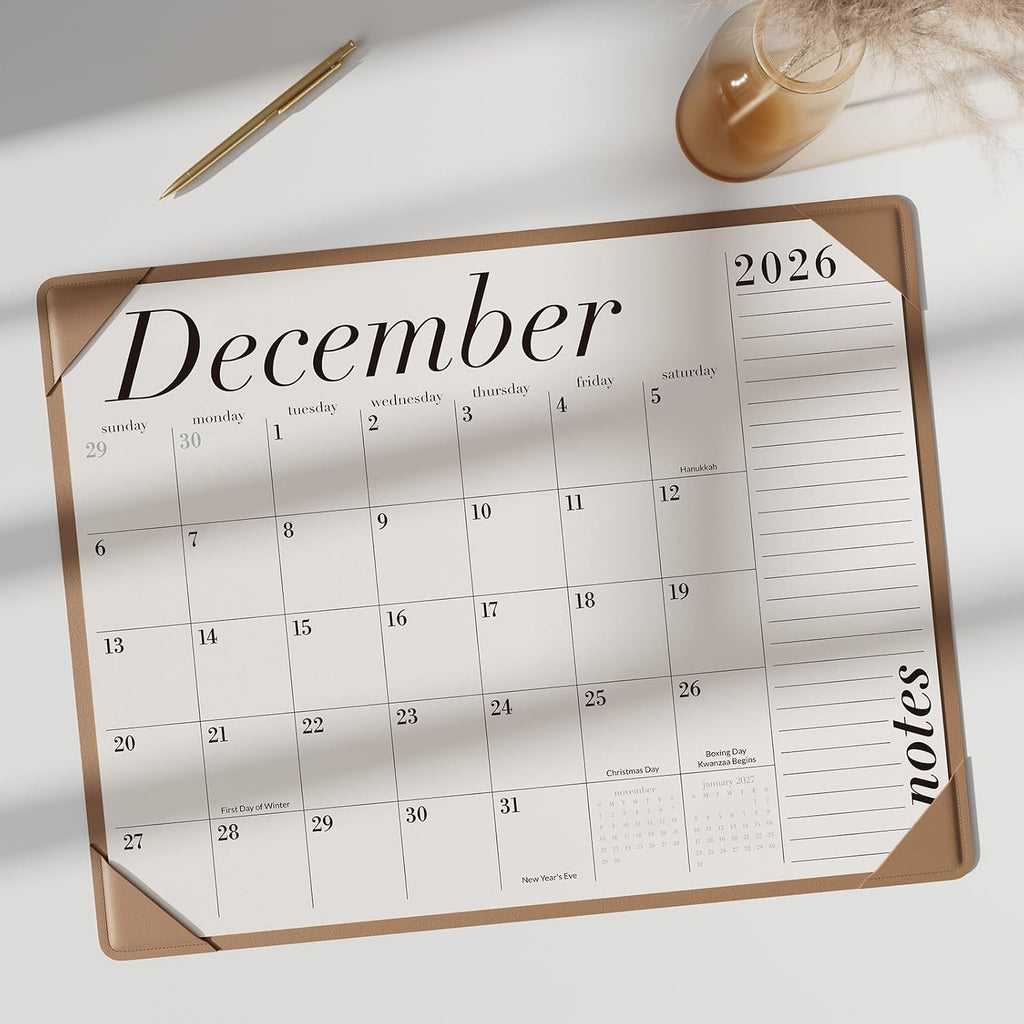 Desk Calendar 2026-2027 with Desktop Mat, Large Desk Pad Calendar From July 2026 to December 2027 22x17 inch, Desk