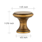 Antique Brass Kitchen Cabinet Knobs, Solid Zinc Pulls, 5 Pack