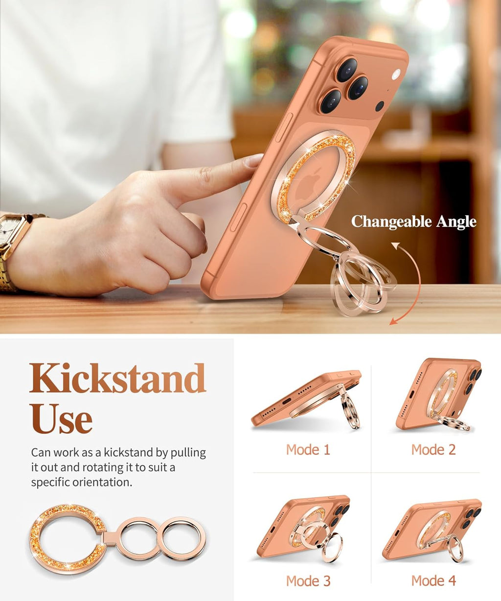 Magnetic Phone Ring Holder, Compatible with MagSafe Phone Grip | Adjustable Stand, Magnet Phone Ring Kickstand, for