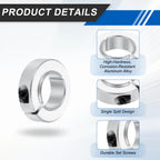 MECCANIXITY 2 Pack Shaft Collar 1" Bore Axle Collars Locking Ring Silver